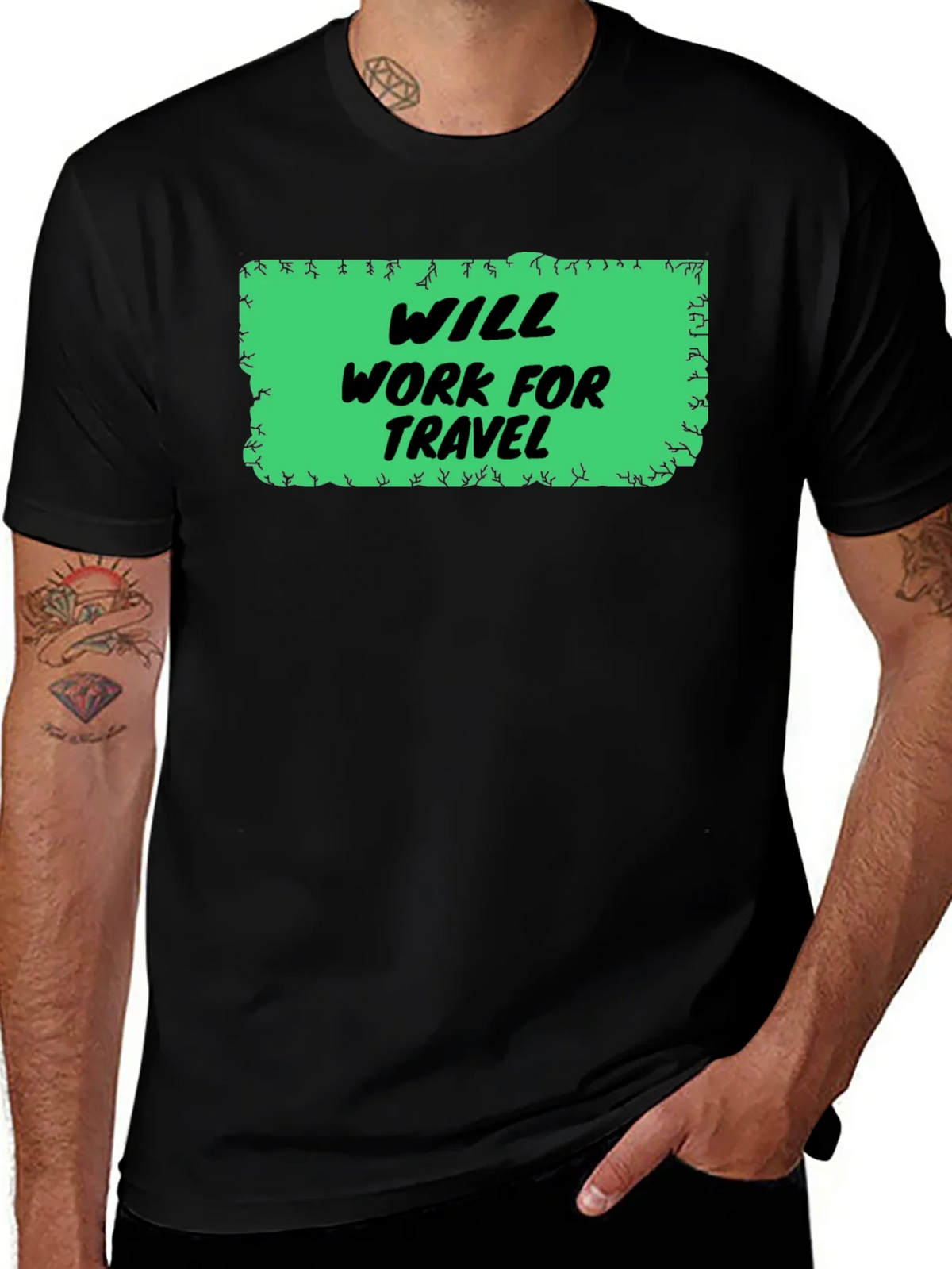 Will Work for Travel Graphic Tee product image 1