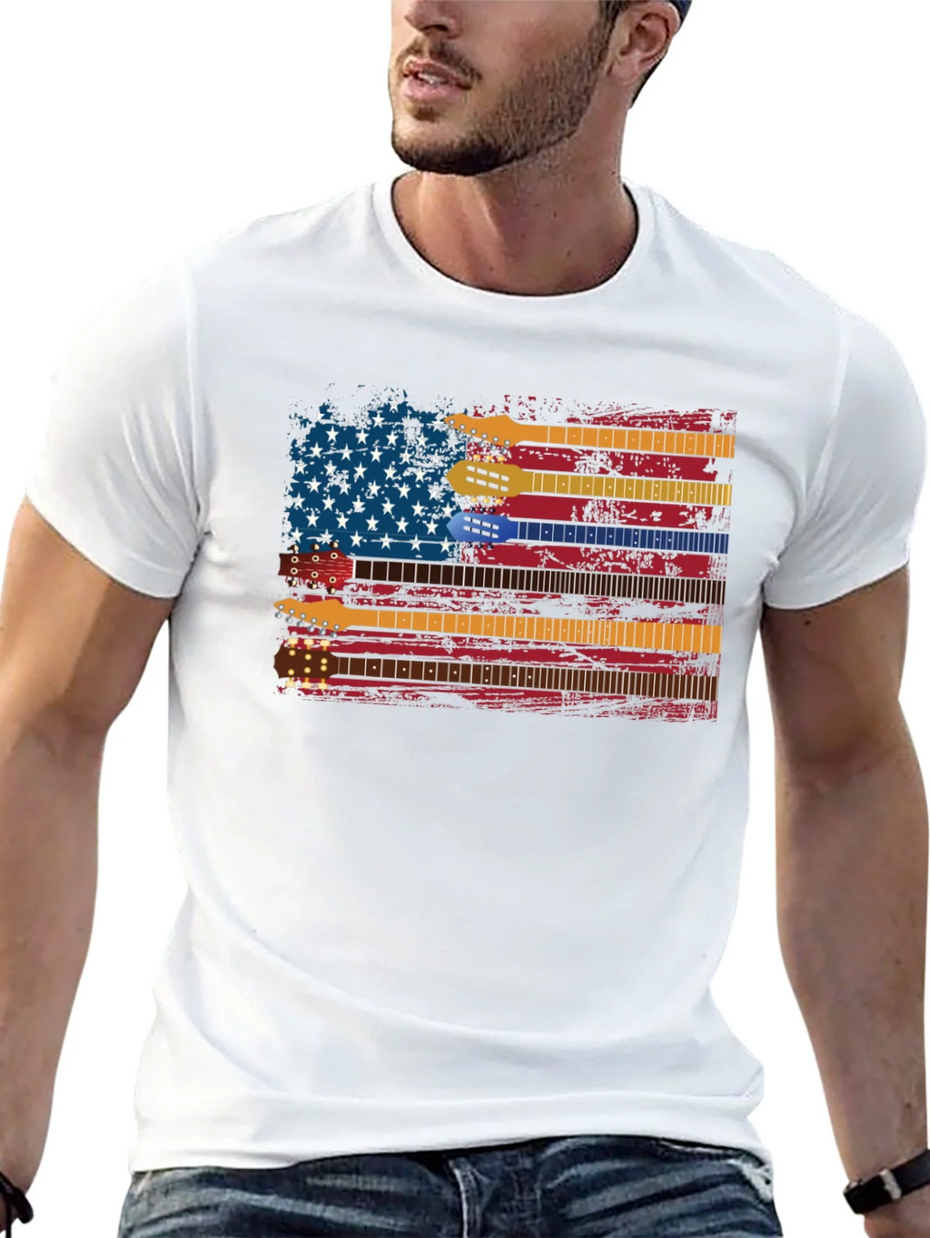 Guitar American Flag Graphic Tee - Music Lovers Shirt product image 12