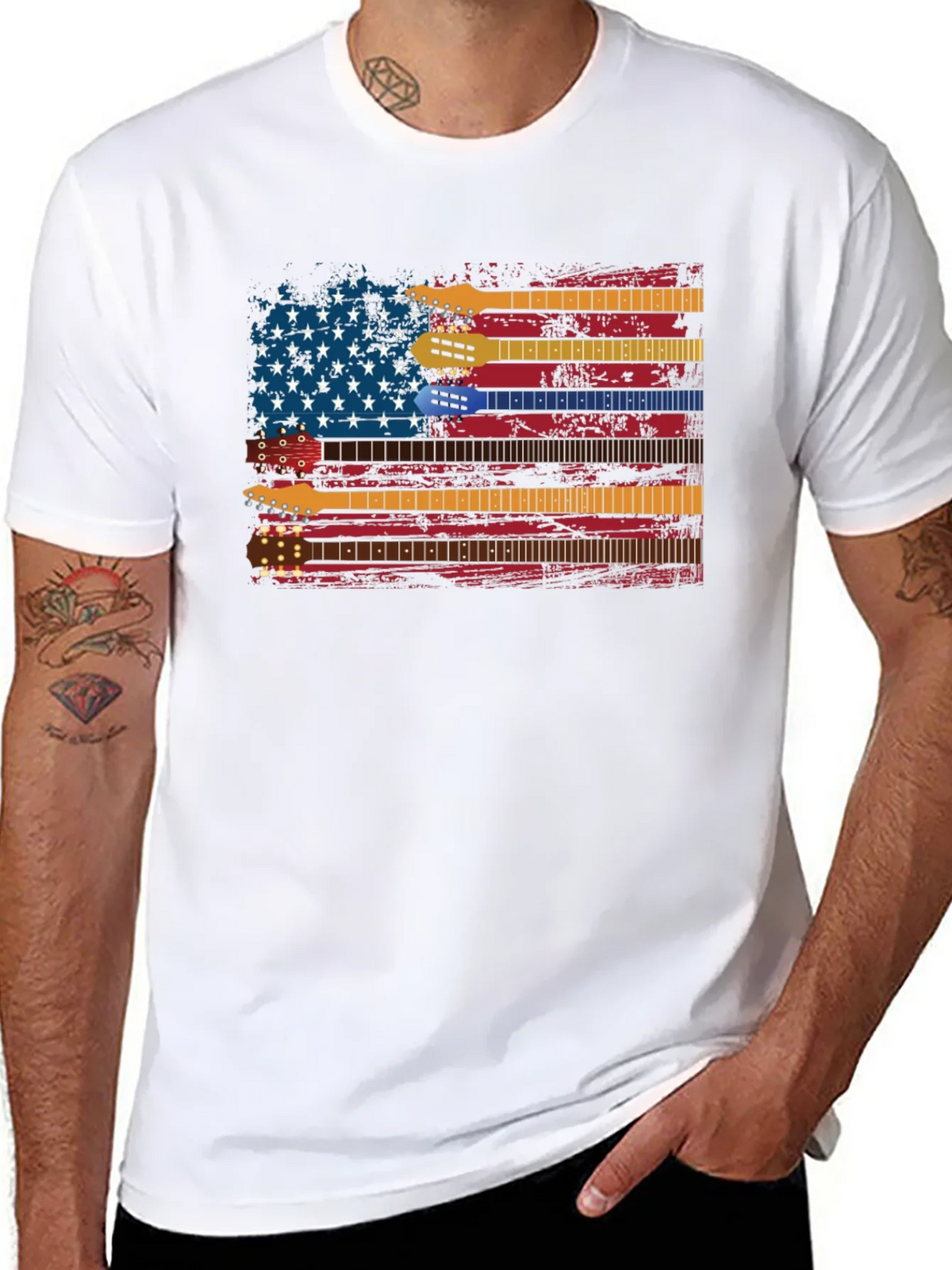 Guitar American Flag Graphic Tee - Music Lovers Shirt product image 7