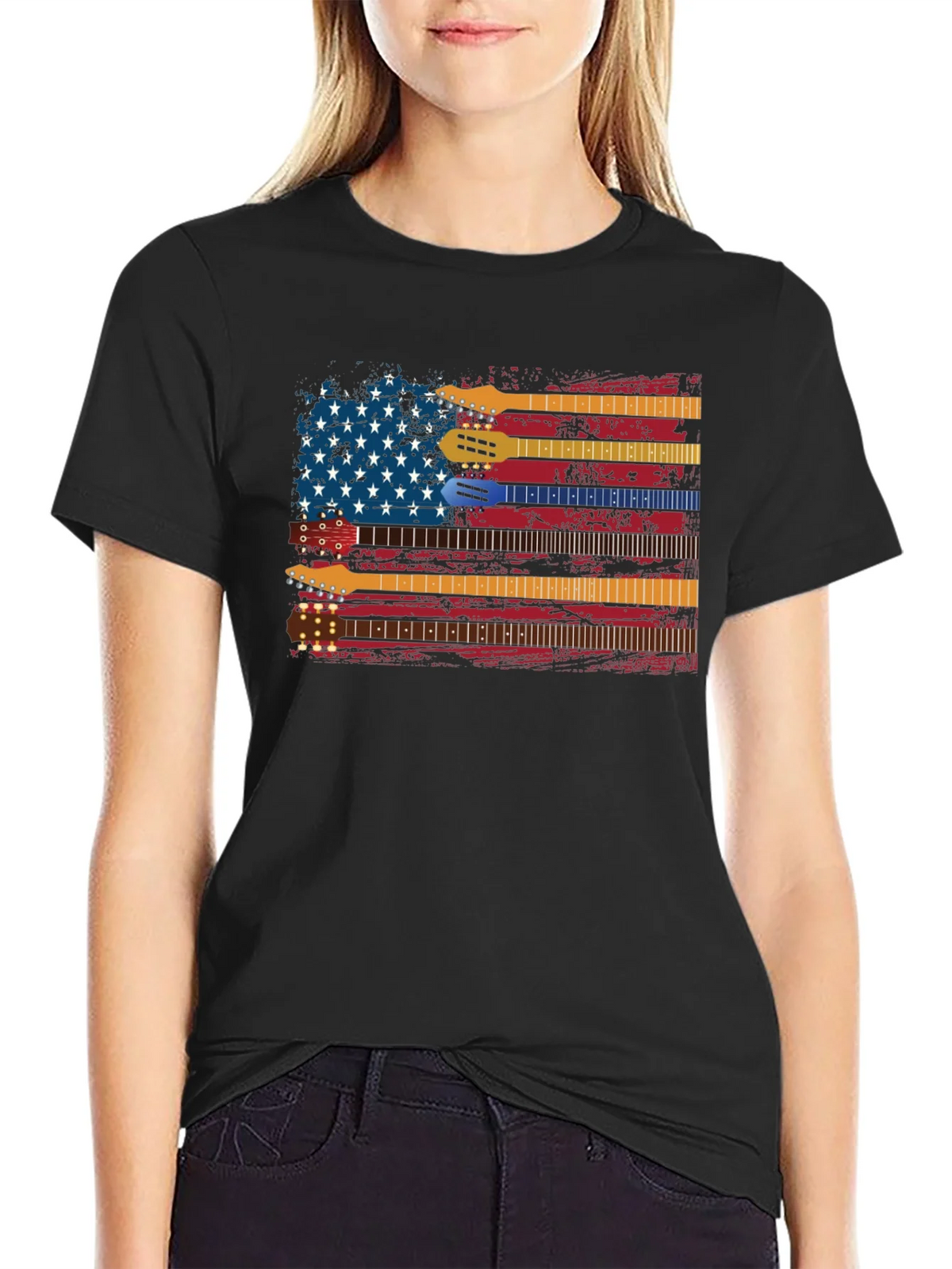 Guitar American Flag Graphic Tee - Music Lovers Shirt product image 2
