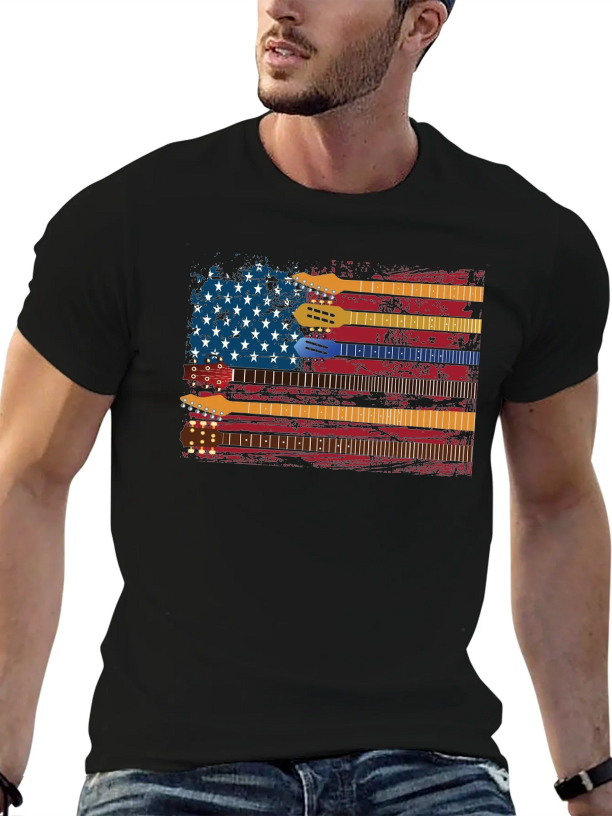 Guitar American Flag Graphic Tee - Music Lovers Shirt product image 6