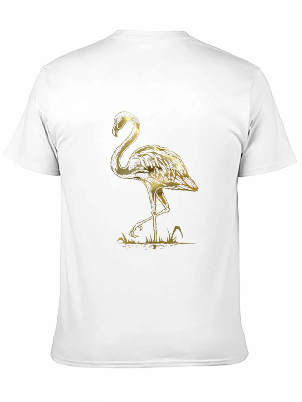 Black T-Shirt with Gold Flamingo Graphic Print product image 10