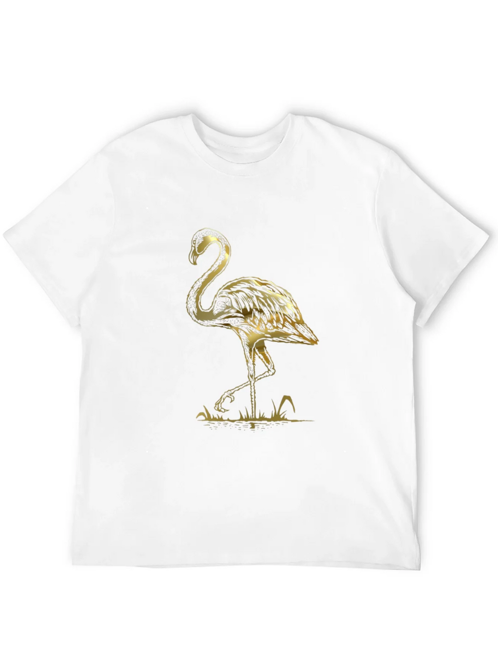 Black T-Shirt with Gold Flamingo Graphic Print product image 11