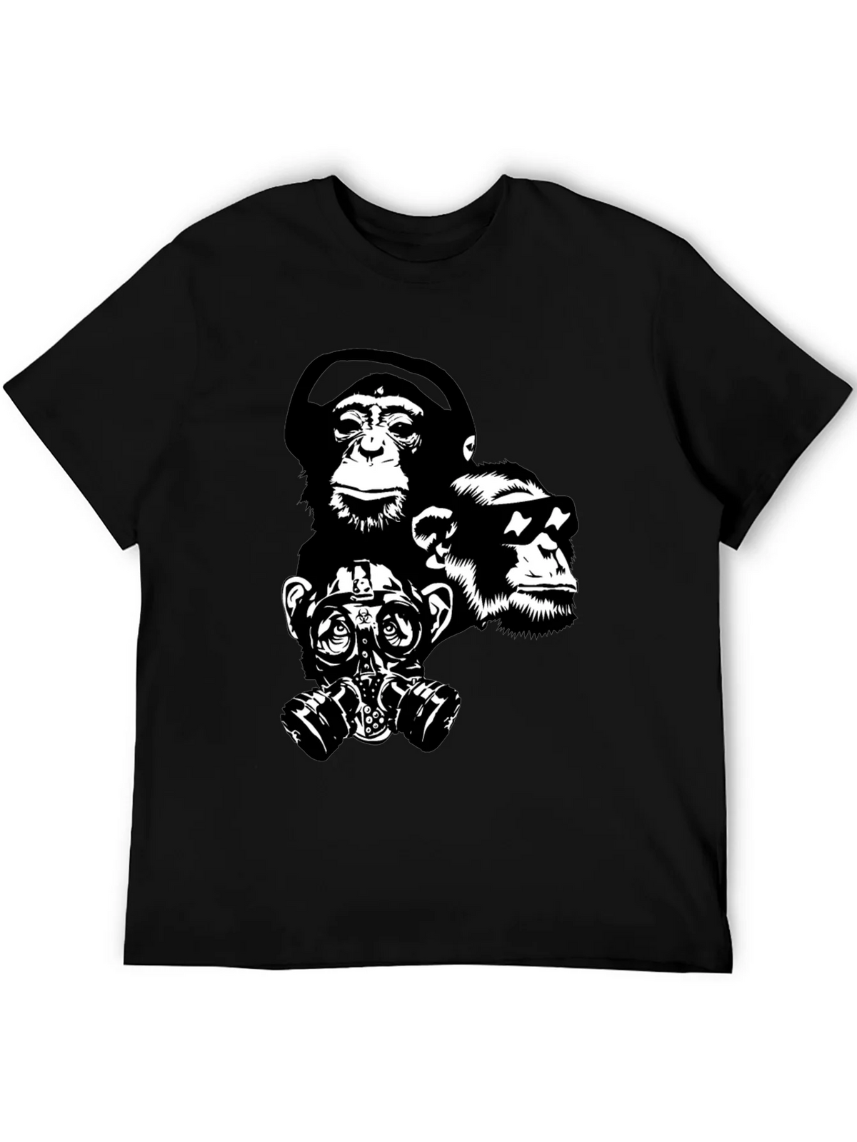 Ape Squad Black T-Shirt - Cool Monkey Design product image 3
