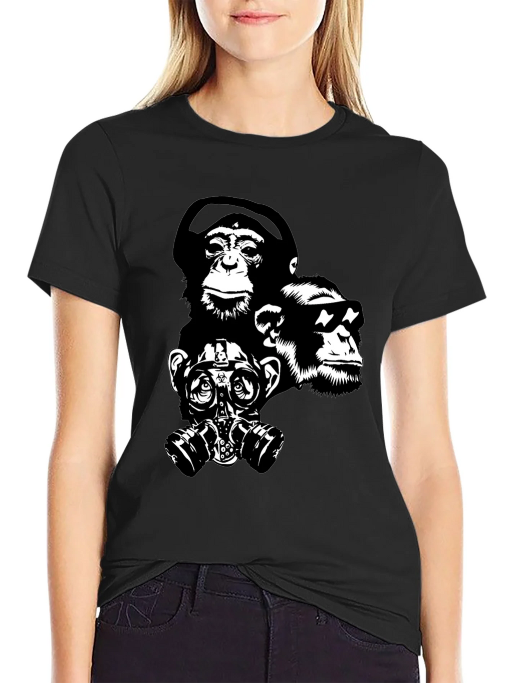 Ape Squad Black T-Shirt - Cool Monkey Design product image 1