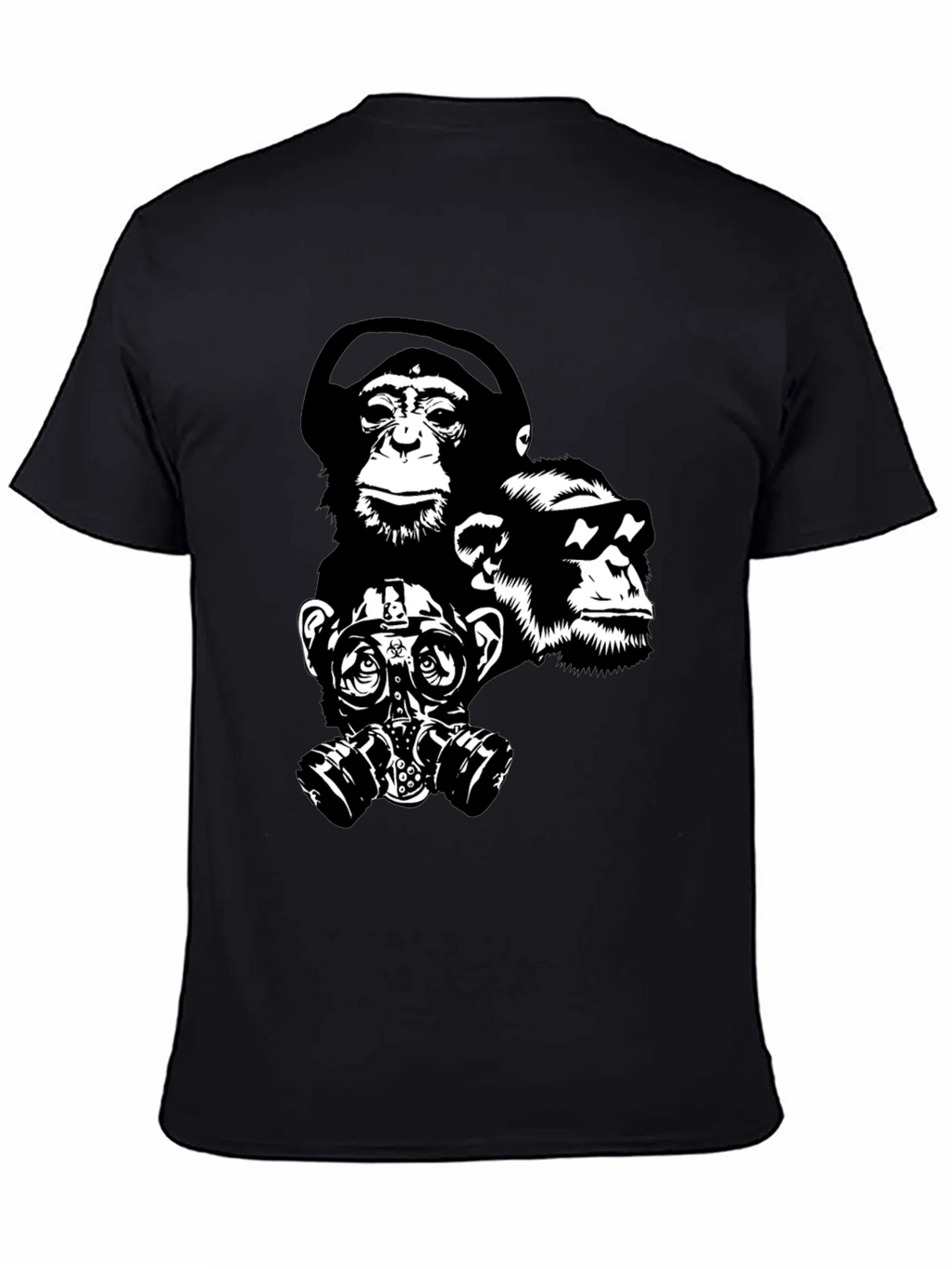 Ape Squad Black T-Shirt - Cool Monkey Design product image 2