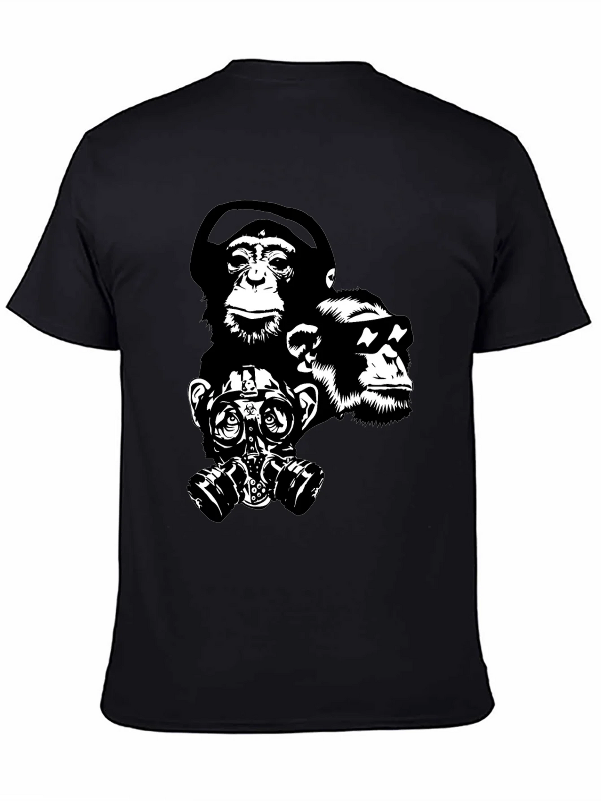 Ape Squad Black T-Shirt - Cool Monkey Design product image 2