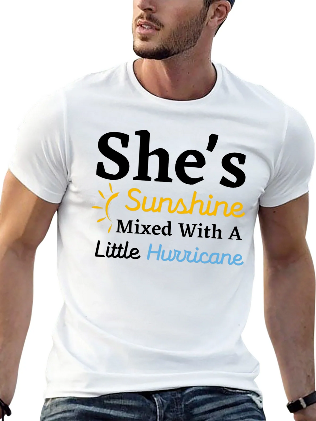 Shes Sunshine & Hurricane Black T-Shirt product image 11