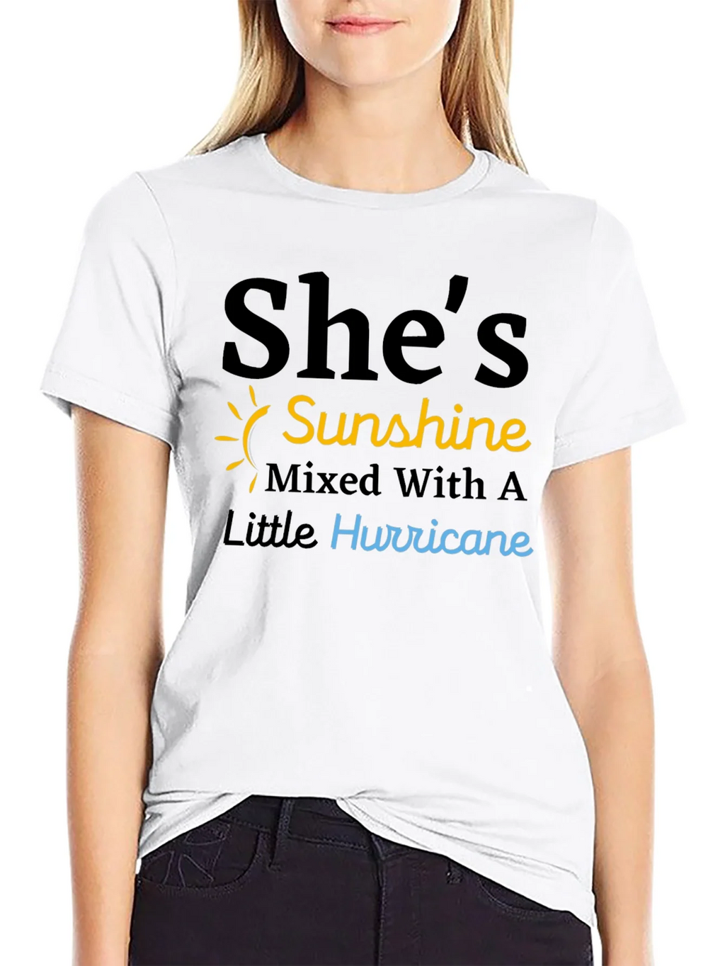 Shes Sunshine & Hurricane Black T-Shirt product image 7