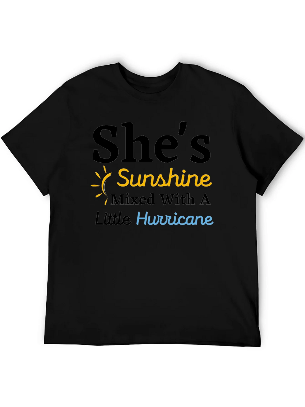 Shes Sunshine & Hurricane Black T-Shirt product image 4