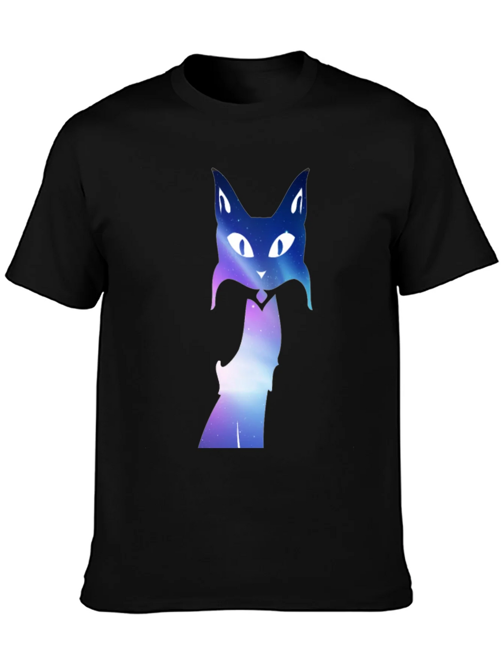 Galaxy Cat Graphic Tee - Black Crew Neck T-Shirt product image 3