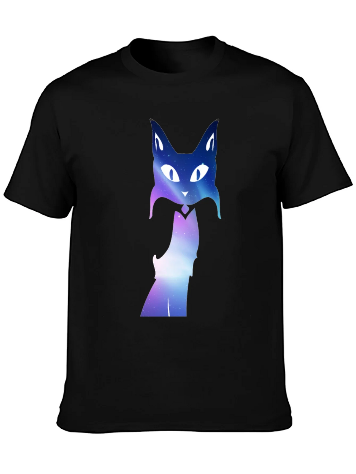 Galaxy Cat Graphic Tee - Black Crew Neck T-Shirt product image 3