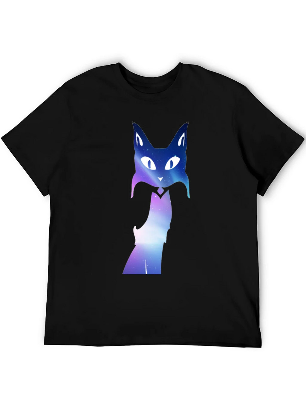 Galaxy Cat Graphic Tee - Black Crew Neck T-Shirt product image 5
