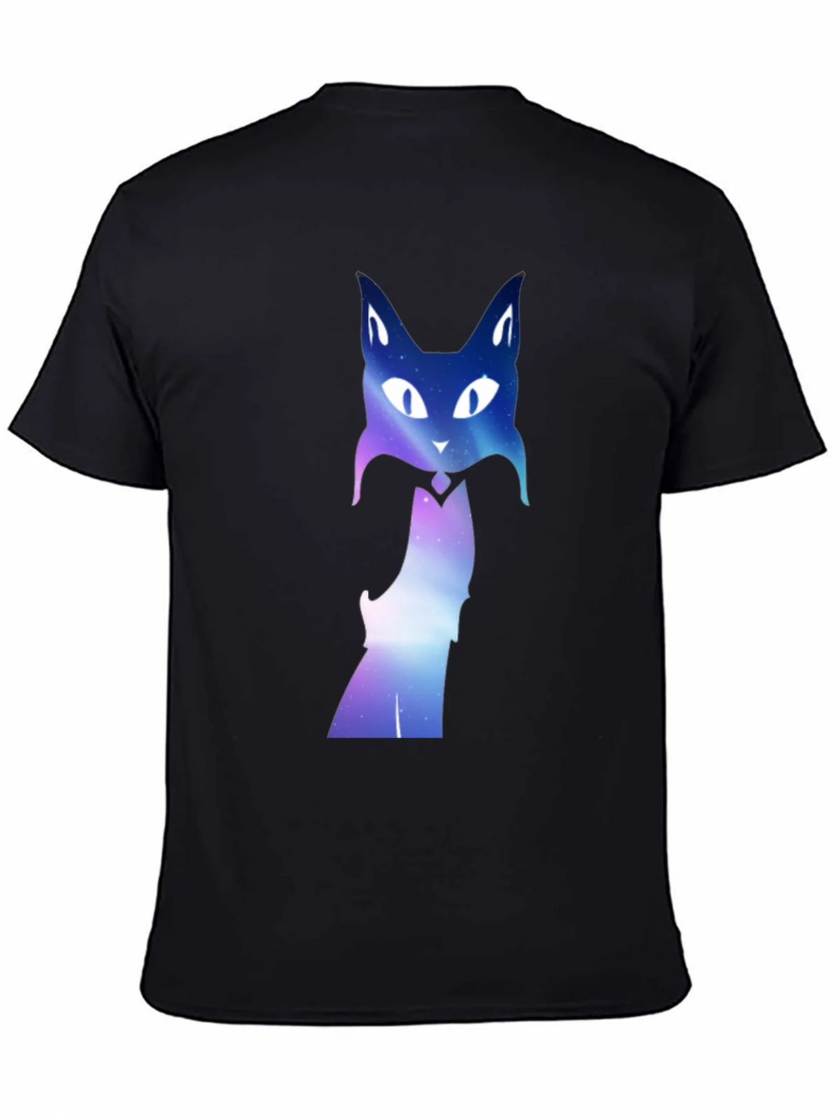 Galaxy Cat Graphic Tee - Black Crew Neck T-Shirt product image 4