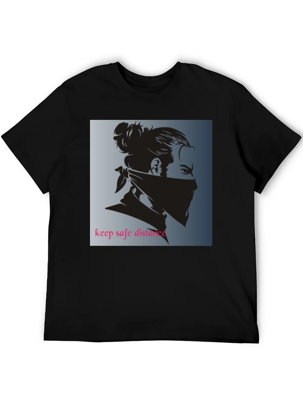 Black Graphic Tee - Keep Safe Distance Design product image 5