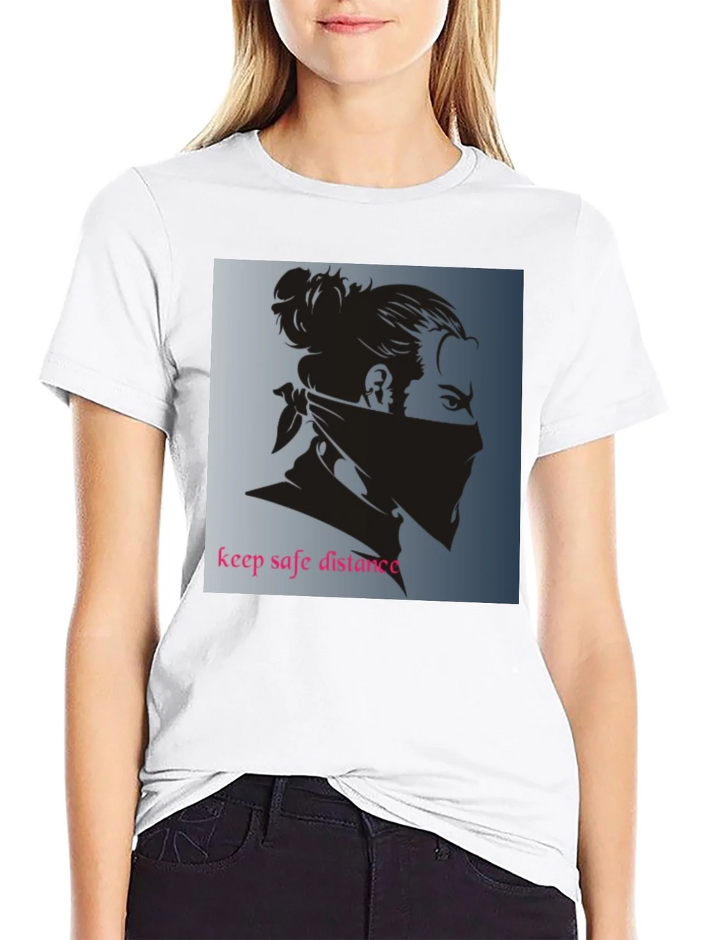 Black Graphic Tee - Keep Safe Distance Design product image 8