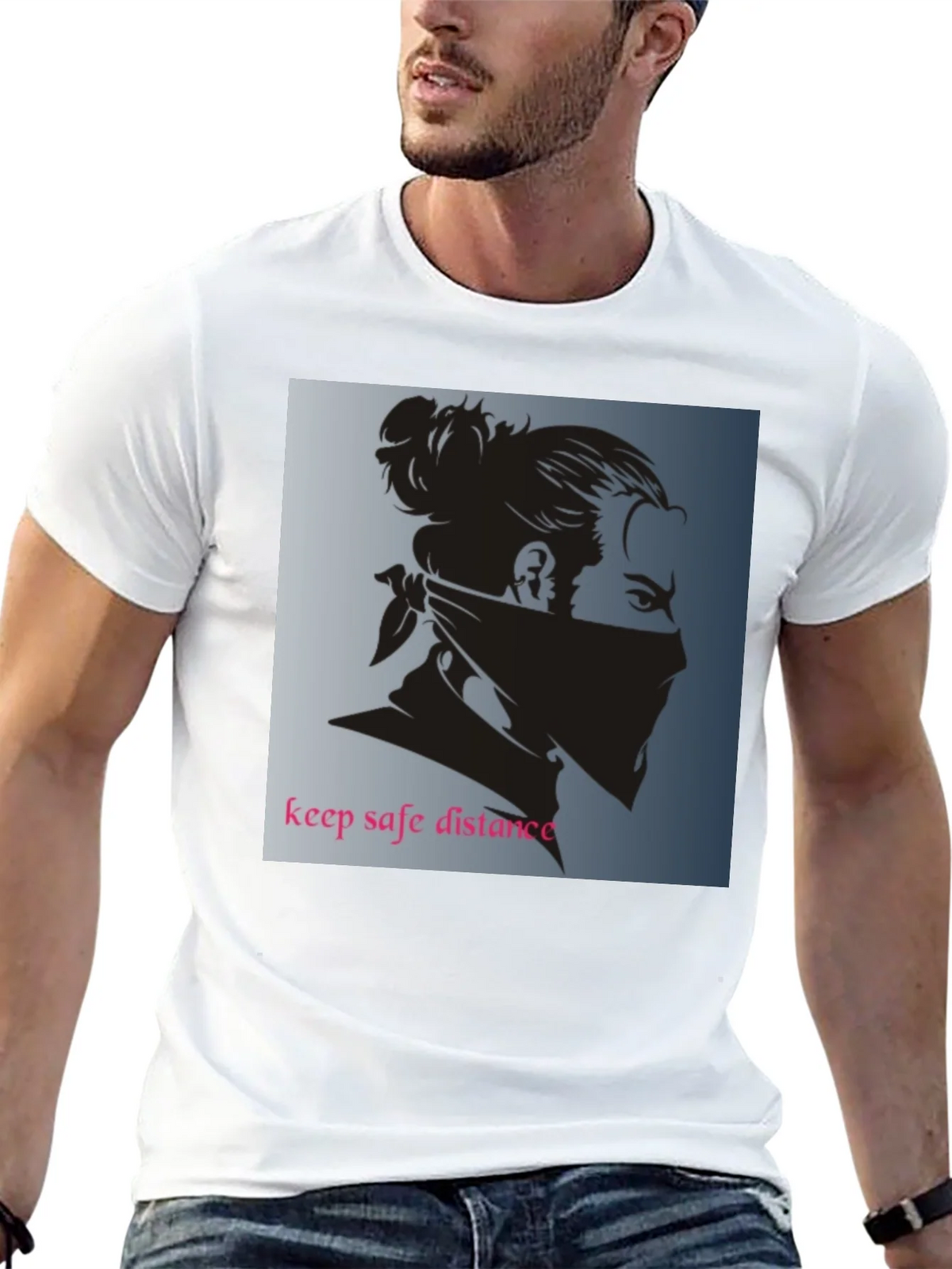 Black Graphic Tee - Keep Safe Distance Design product image 12