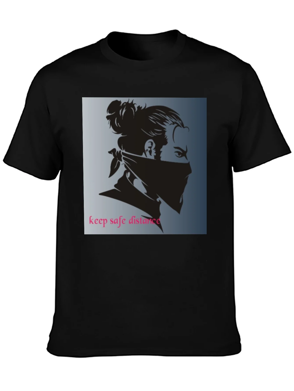 Black Graphic Tee - Keep Safe Distance Design product image 3