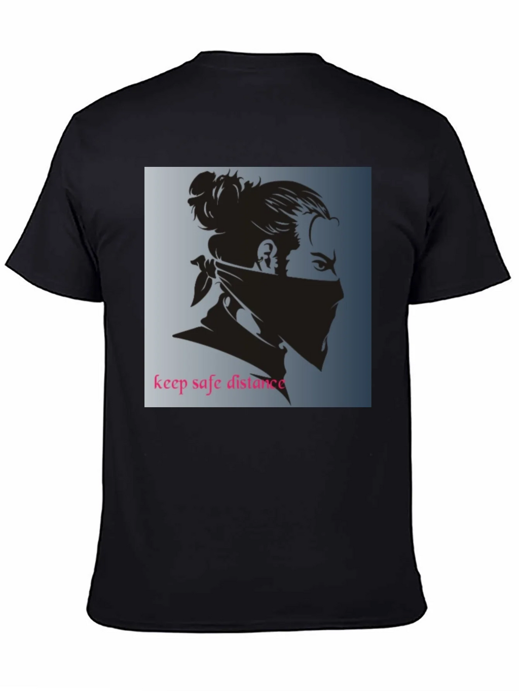 Black Graphic Tee - Keep Safe Distance Design product image 4