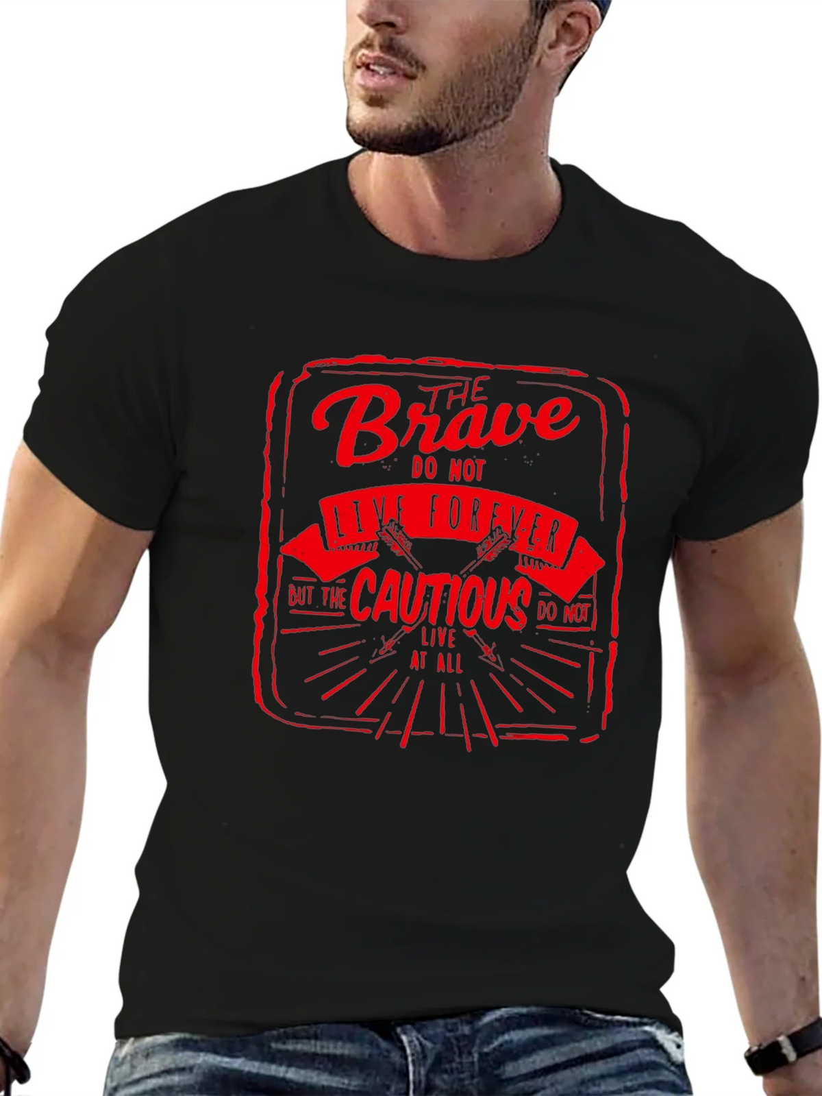 The Brave Live Forever Black Graphic Tee product image 6