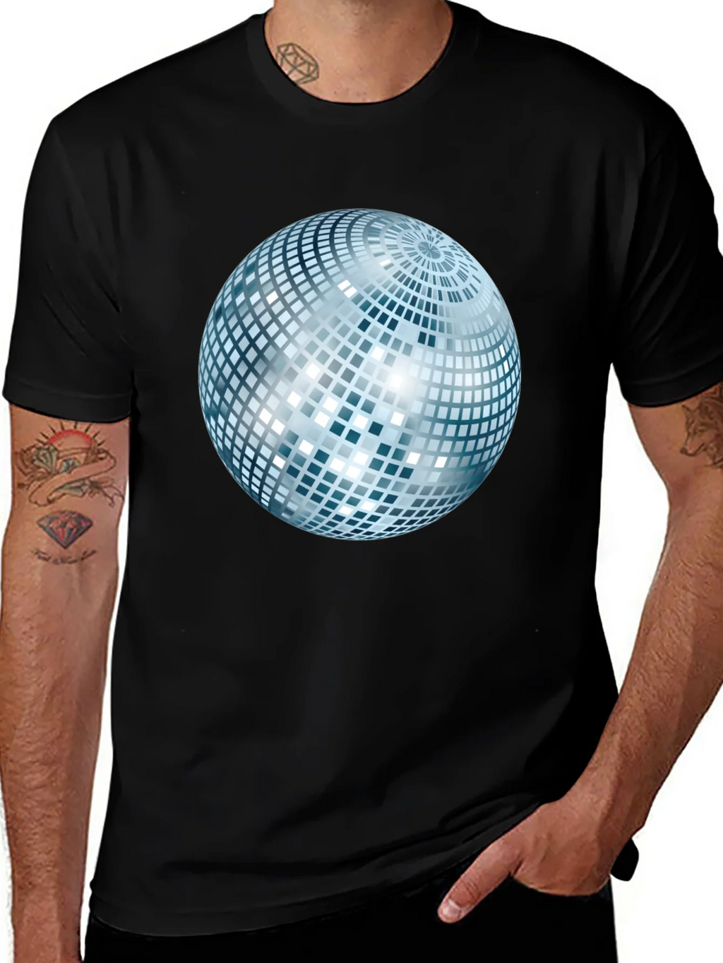 Disco Ball Graphic Black T-Shirt product image 1