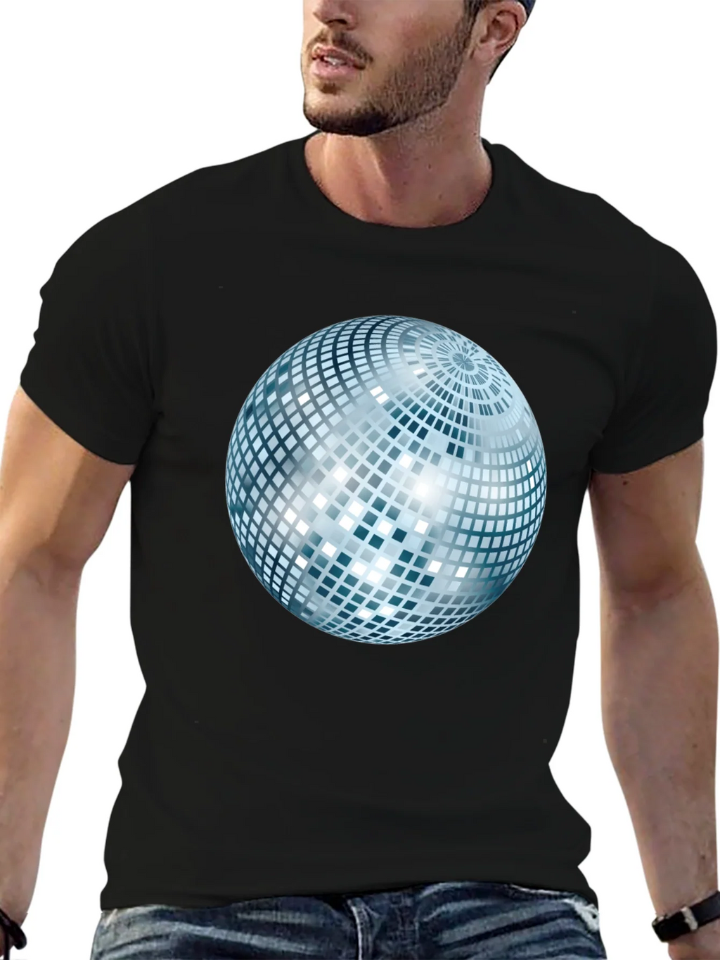 Disco Ball Graphic Black T-Shirt product image 6