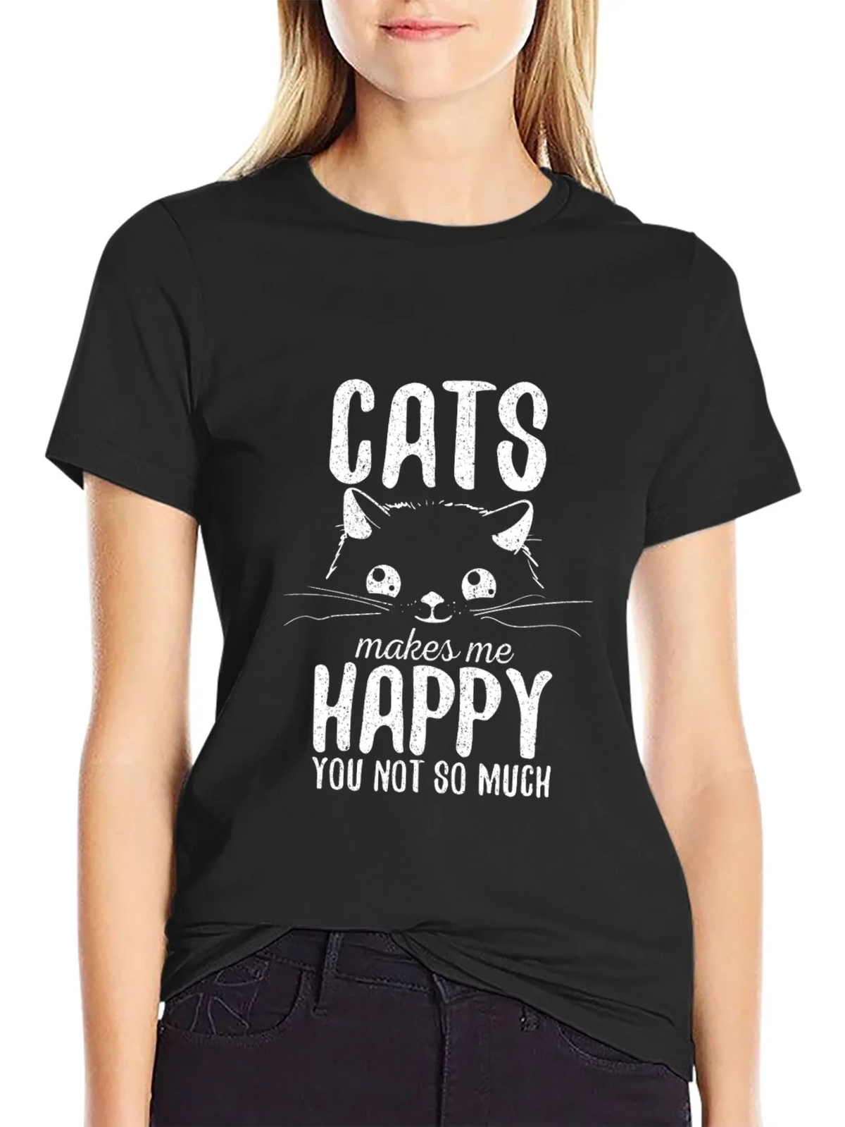Cats Make Me Happy T-Shirt product image 2