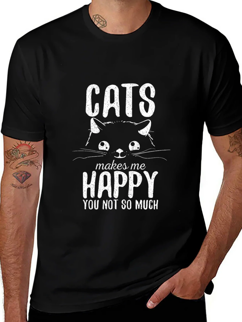 Cats Make Me Happy T-Shirt product image 1
