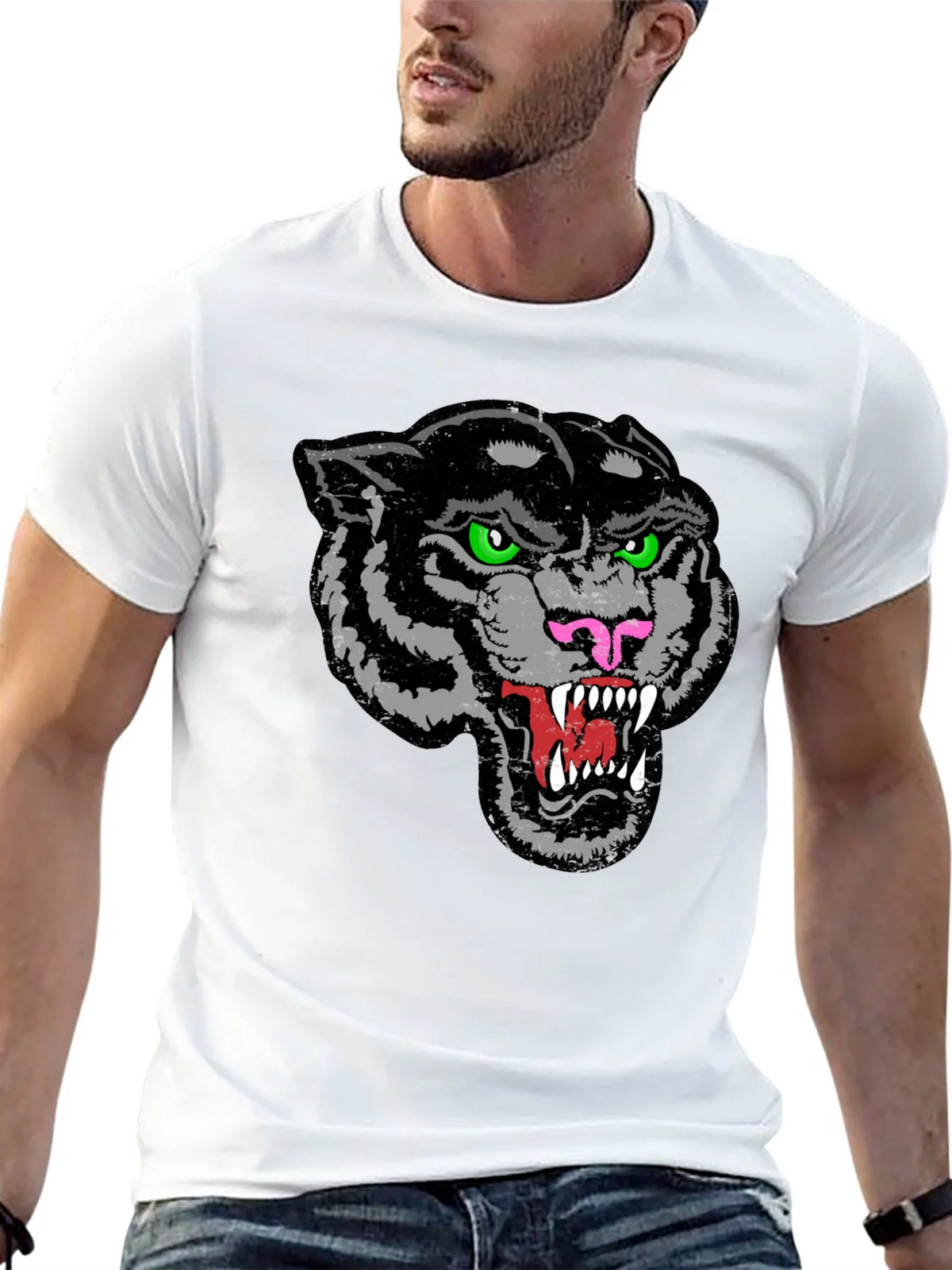 Mens Black Panther Graphic T-Shirt product image 6
