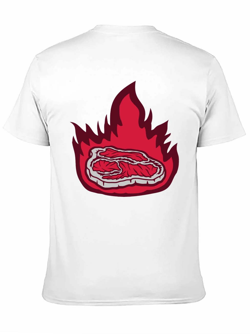 Burning Steak Graphic T-Shirt - Black Casual Tee product image 10
