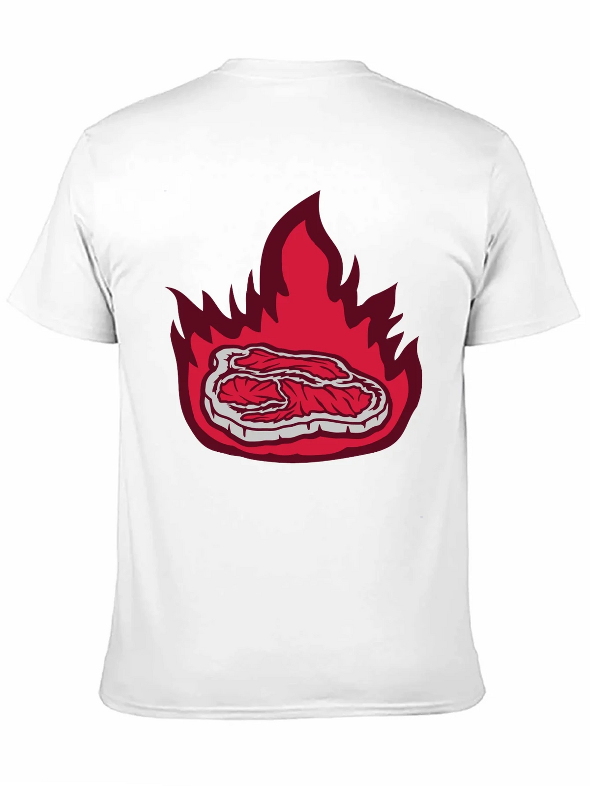 Burning Steak Graphic T-Shirt - Black Casual Tee product image 10