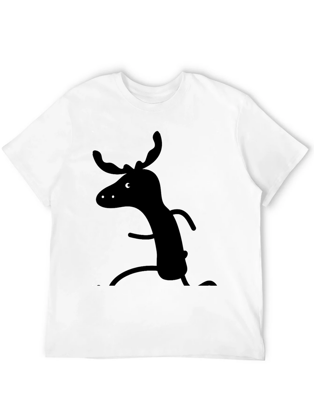 Whimsical Moose Graphic Tee - Black Cotton T-Shirt product image 11