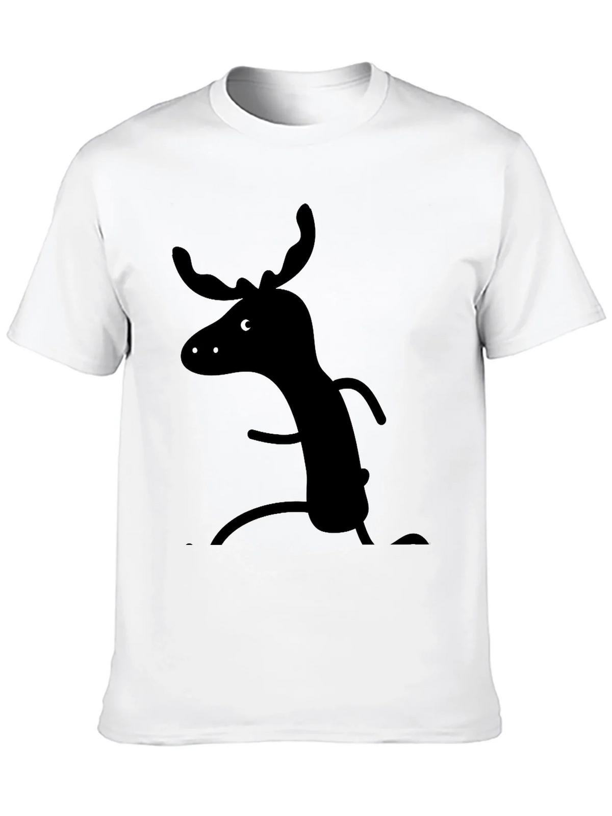 Whimsical Moose Graphic Tee - Black Cotton T-Shirt product image 9