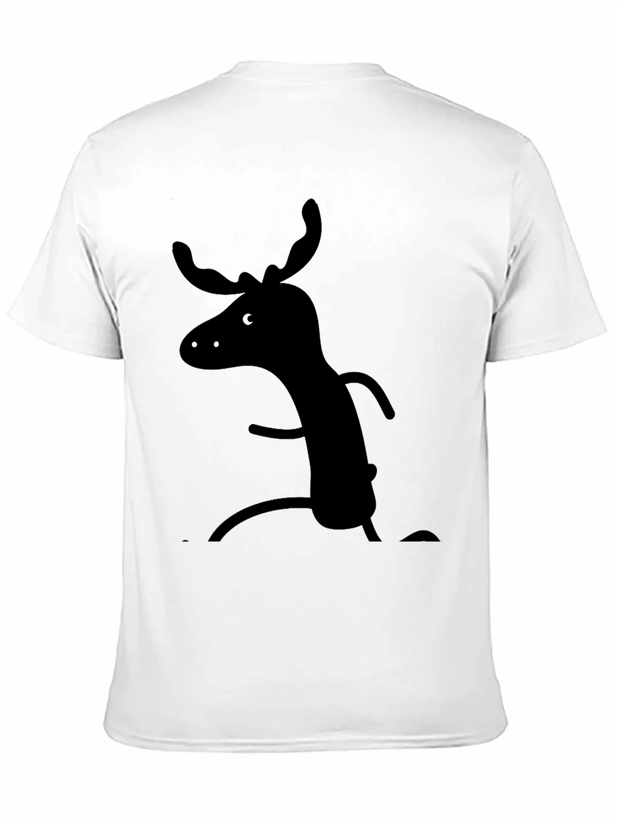 Whimsical Moose Graphic Tee - Black Cotton T-Shirt product image 10