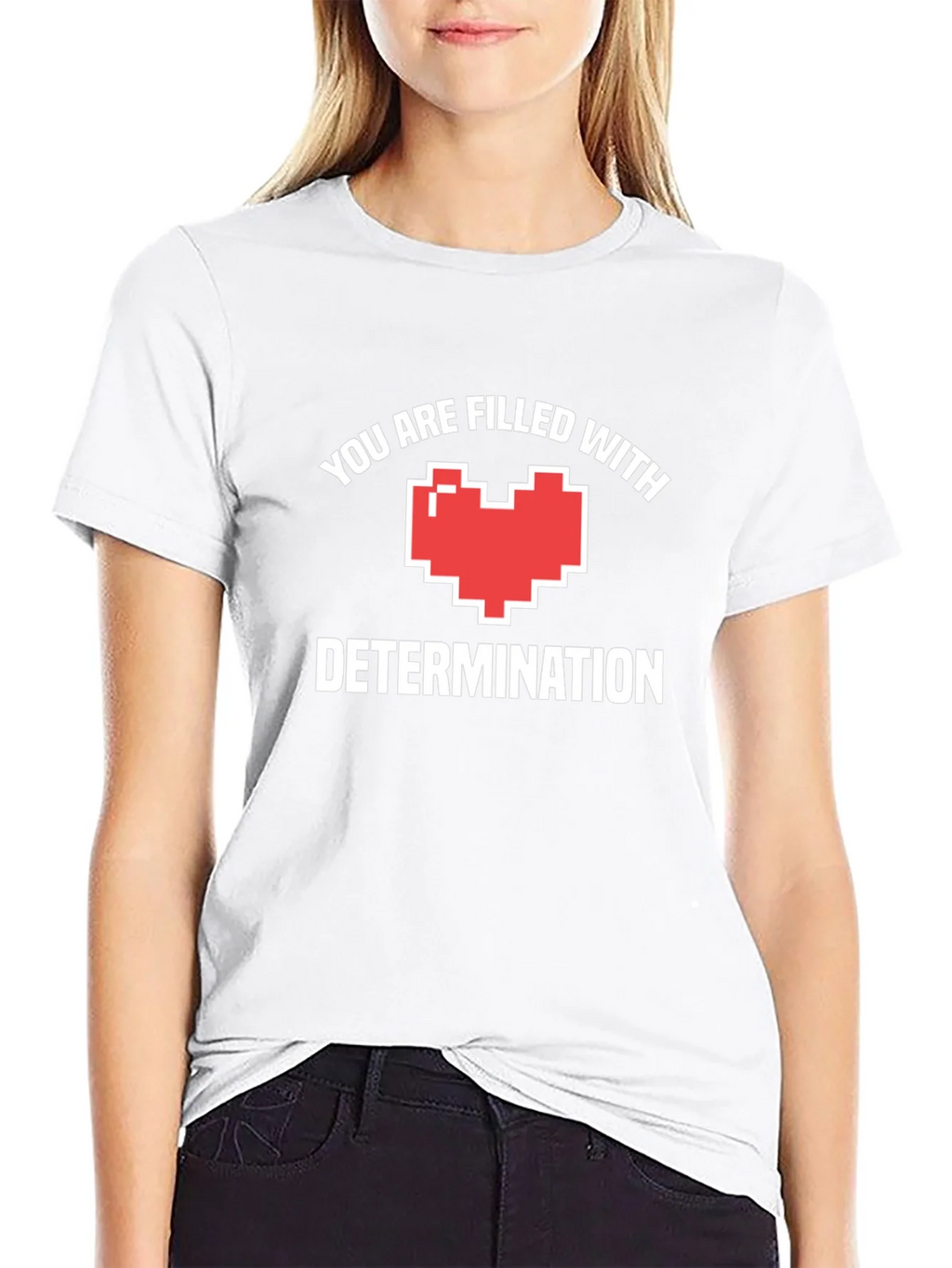Determination Heart Black T-Shirt product image 8