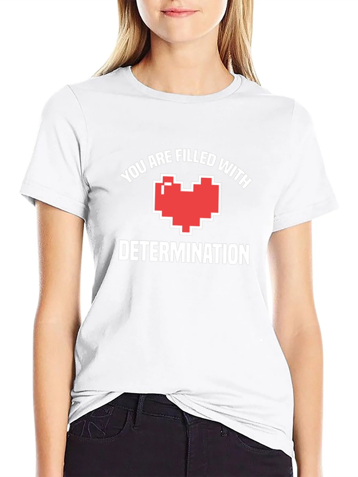 Determination Heart Black T-Shirt product image 8