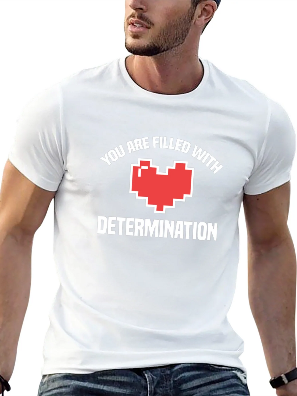 Determination Heart Black T-Shirt product image 12