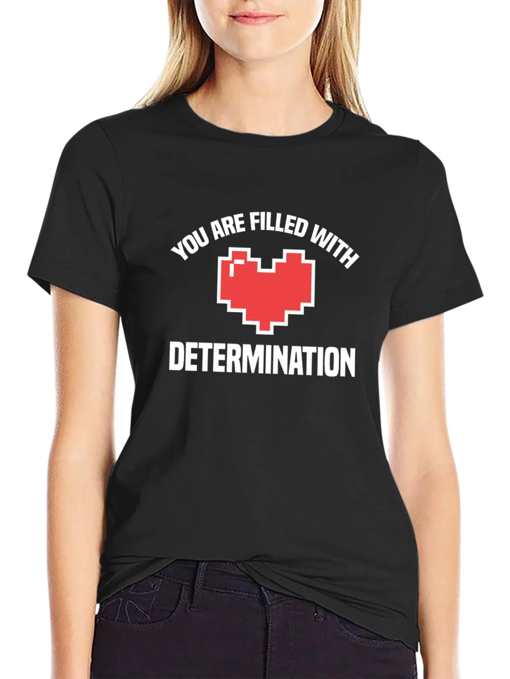 Determination Heart Black T-Shirt product image 2