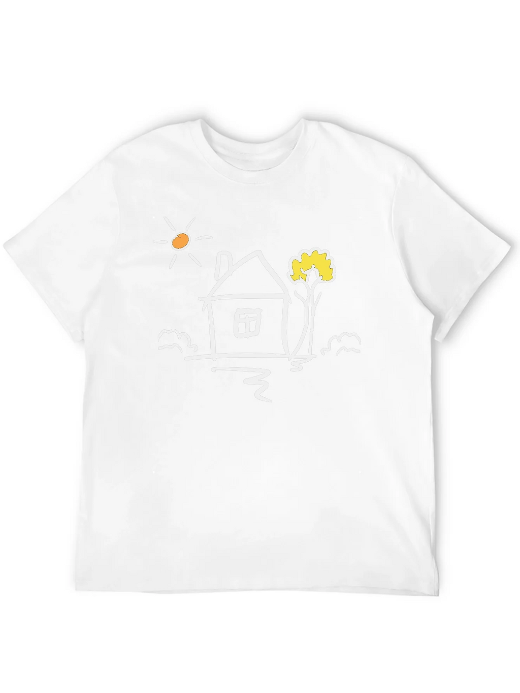 Black Cotton Tee with Whimsical House Graphic product image 11