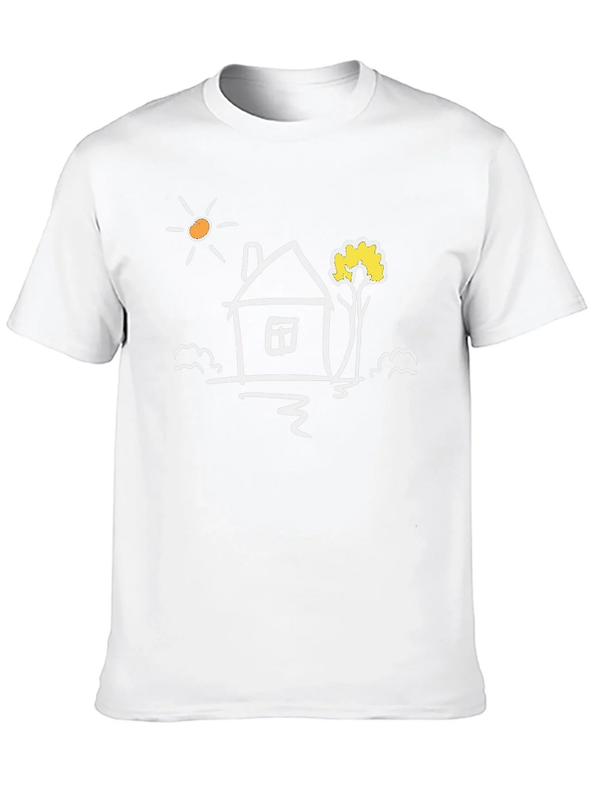 Black Cotton Tee with Whimsical House Graphic product image 9