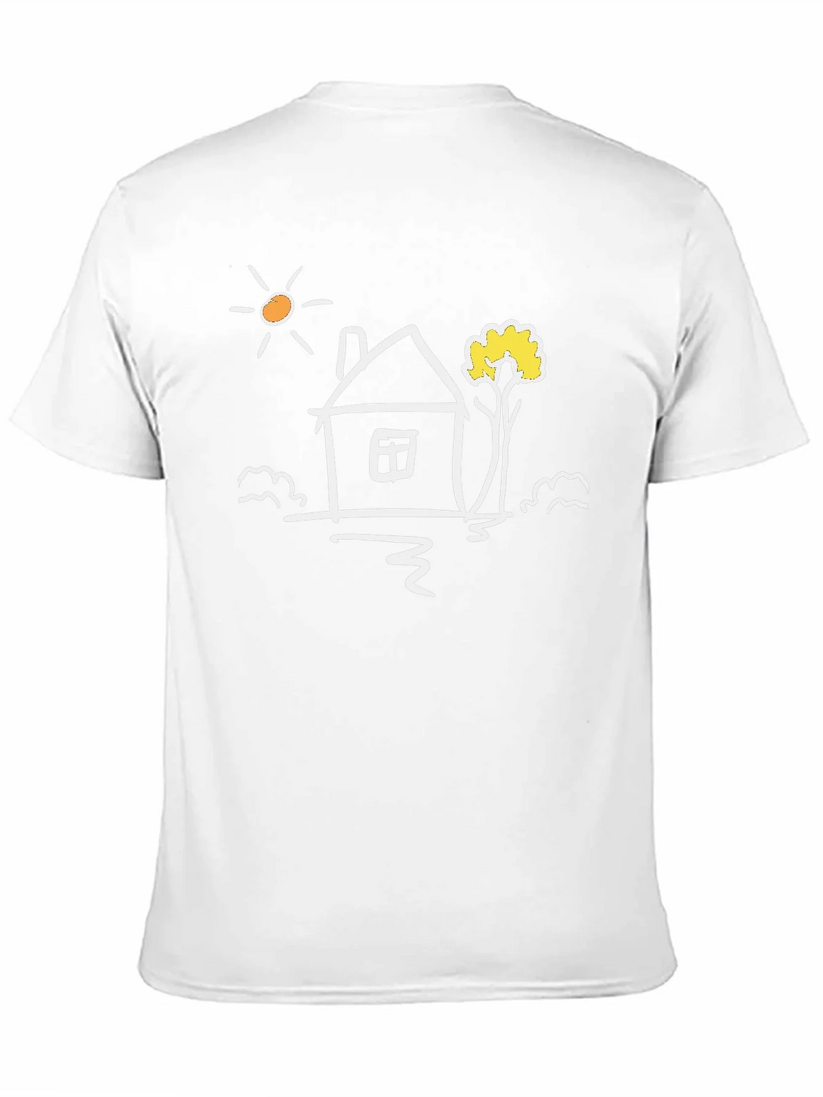 Black Cotton Tee with Whimsical House Graphic product image 10