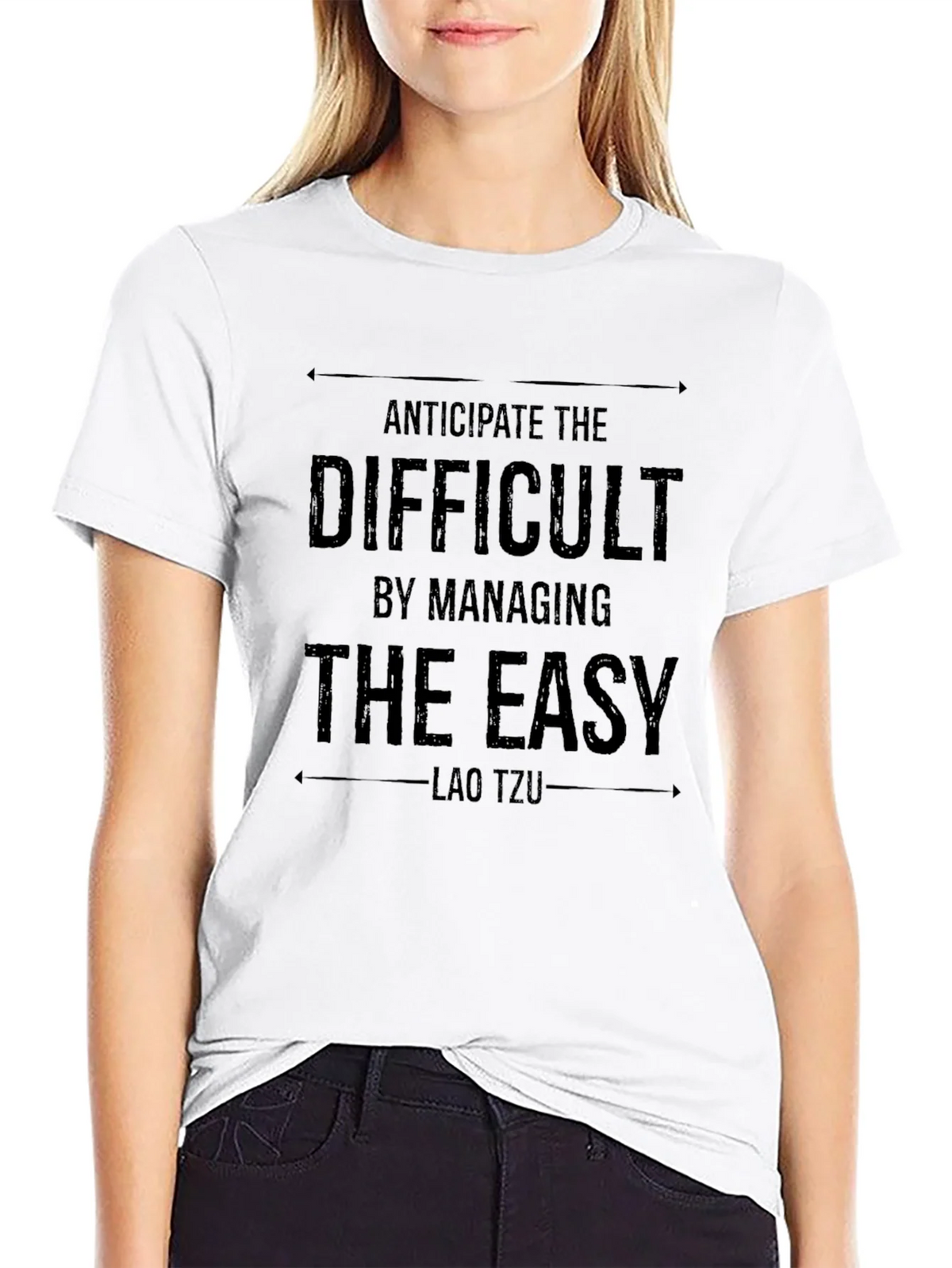 Lao Tzu Quote Black T-Shirt - Anticipate the Difficult product image 8