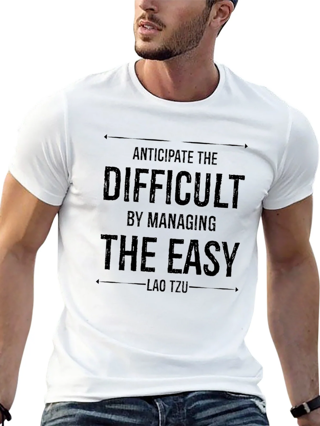 Lao Tzu Quote Black T-Shirt - Anticipate the Difficult product image 12