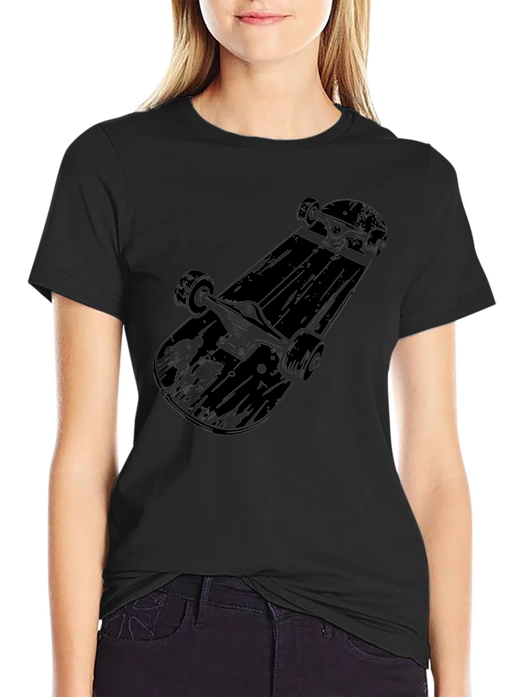 Skateboard Graphic Tee - Mens Black Cotton T-Shirt product image 2