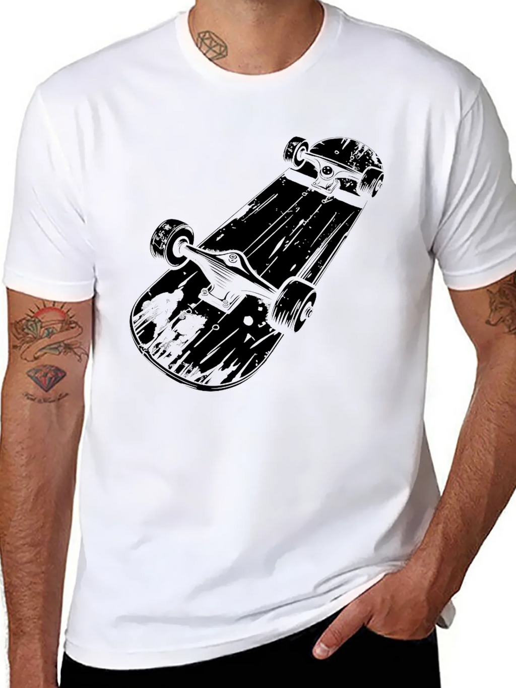 Skateboard Graphic Tee - Mens Black Cotton T-Shirt product image 7