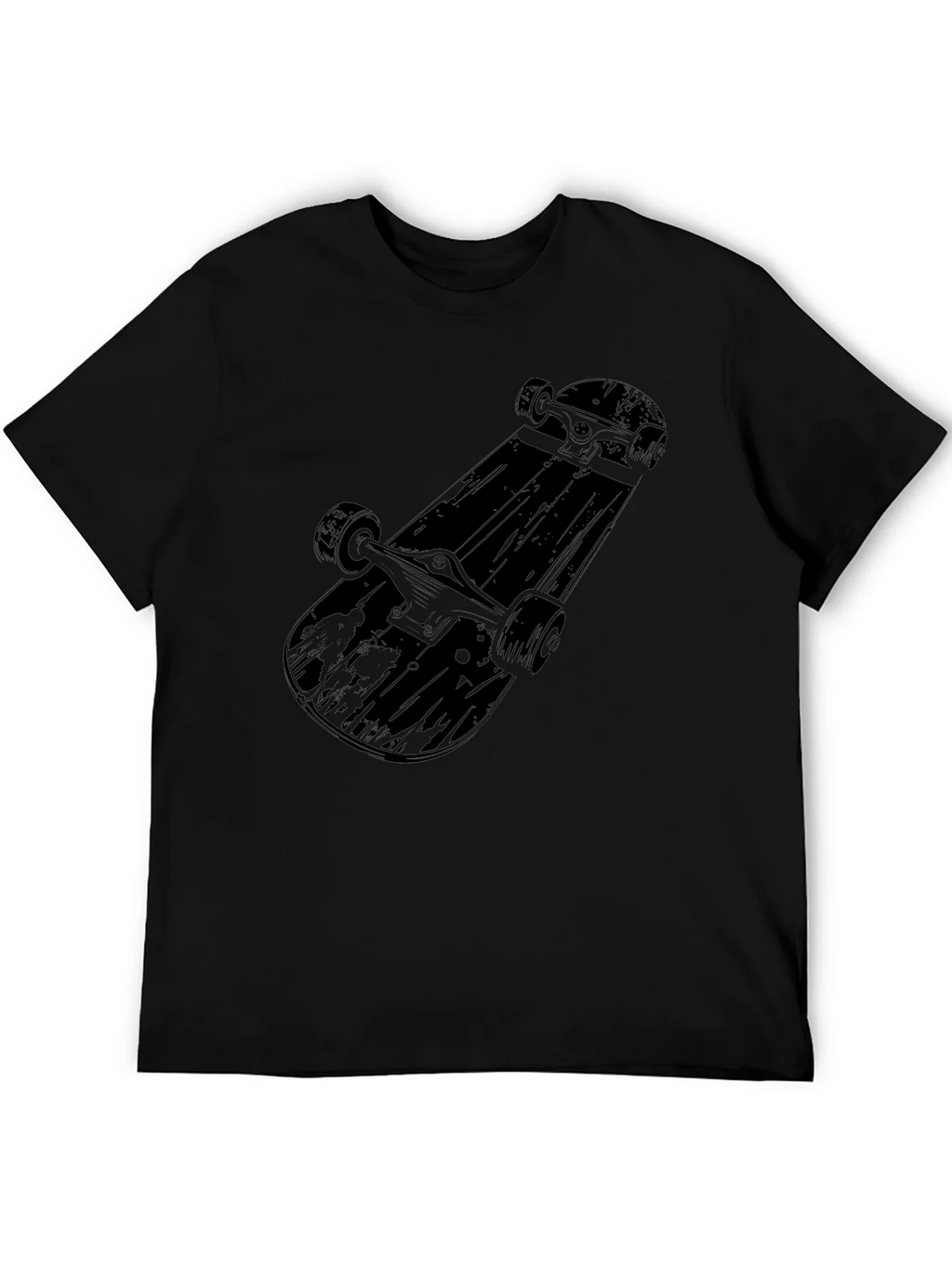 Skateboard Graphic Tee - Mens Black Cotton T-Shirt product image 5