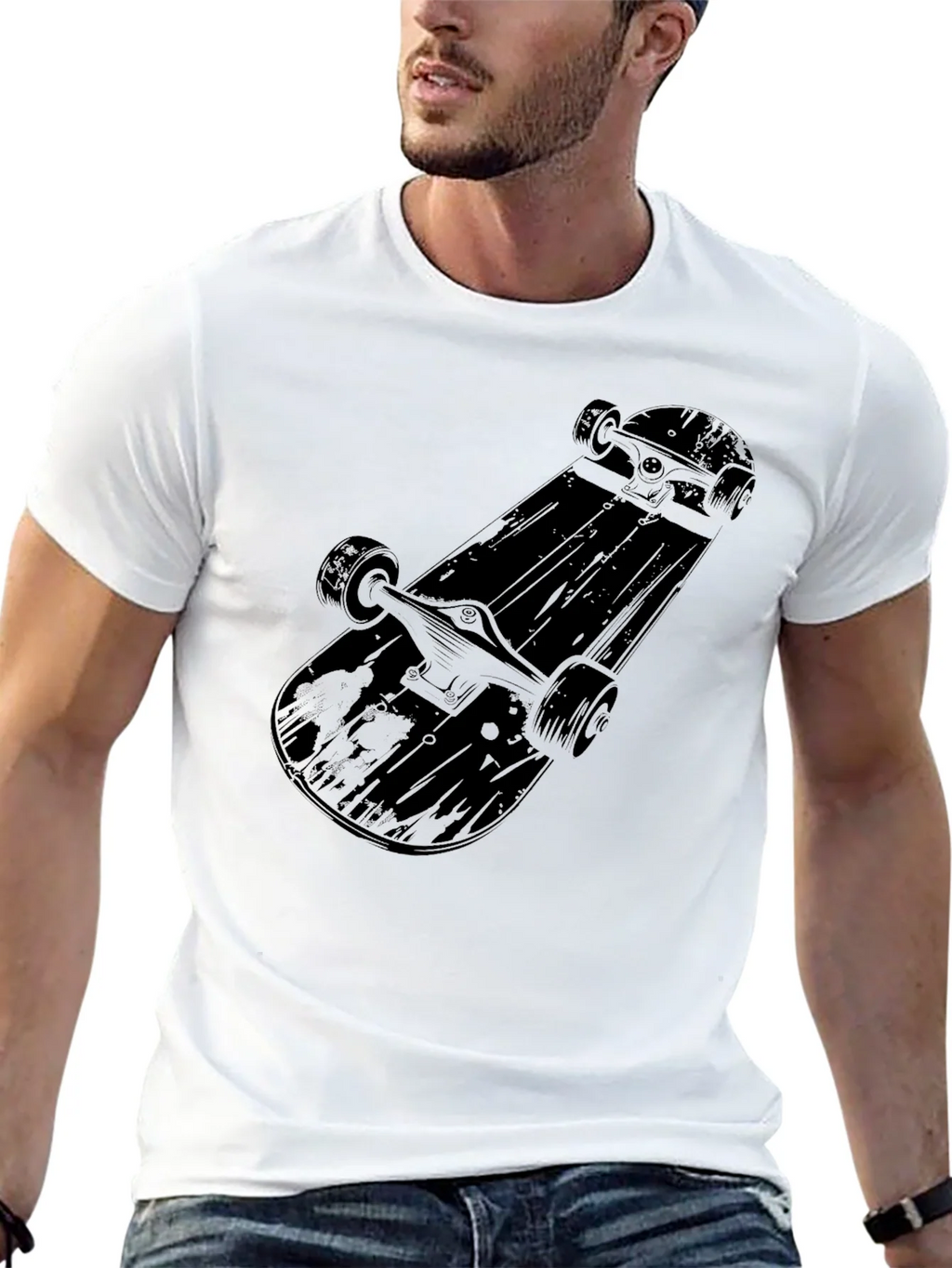 Skateboard Graphic Tee - Mens Black Cotton T-Shirt product image 12