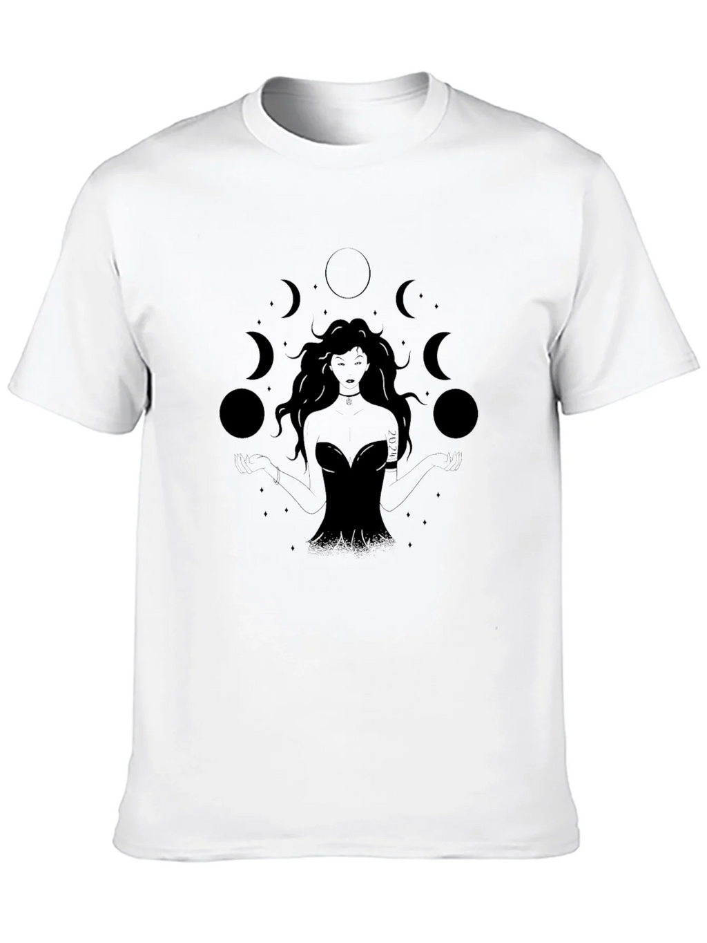 Mystic Moon Goddess Black T-Shirt product image 9