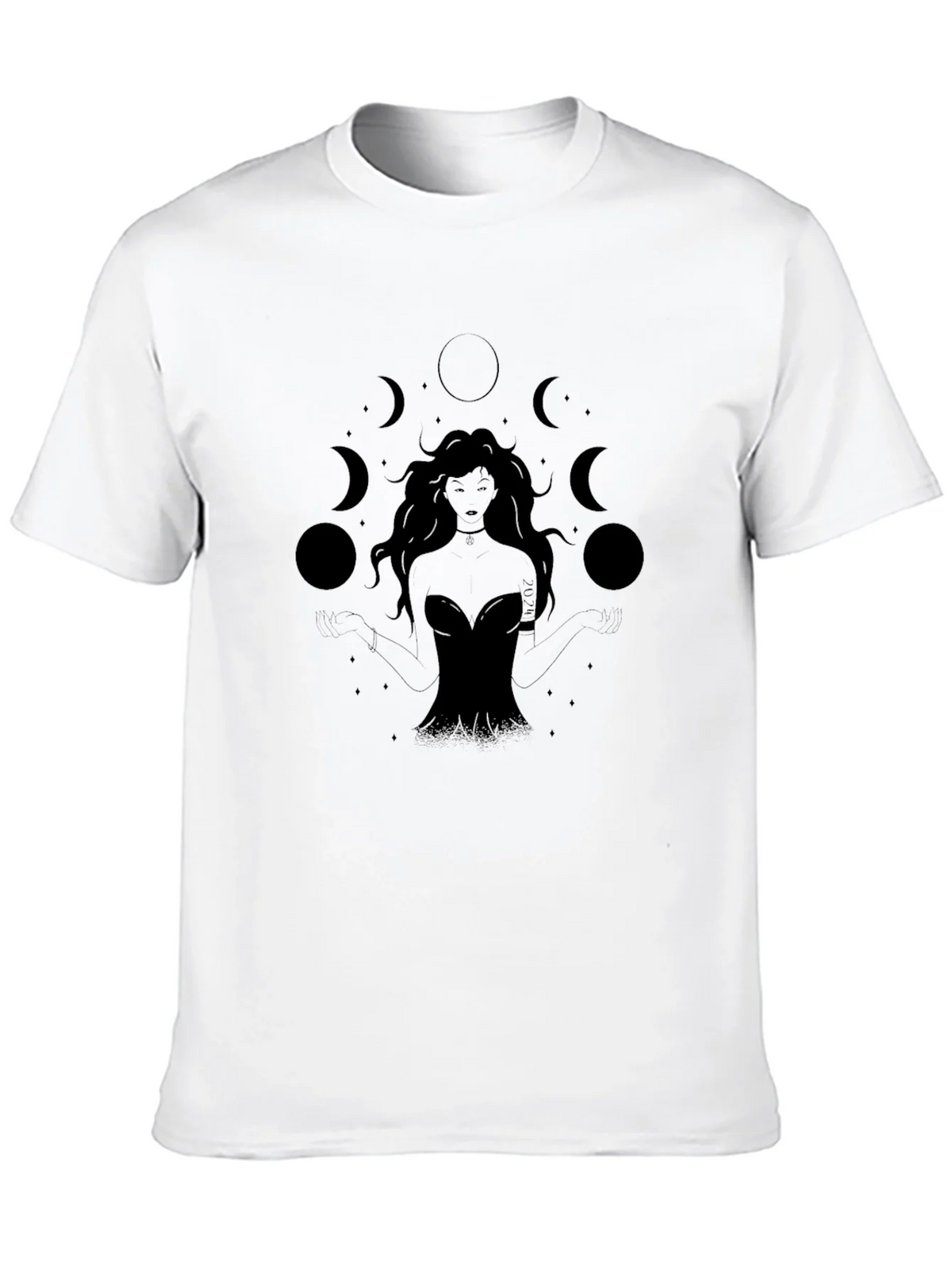 Mystic Moon Goddess Black T-Shirt product image 9