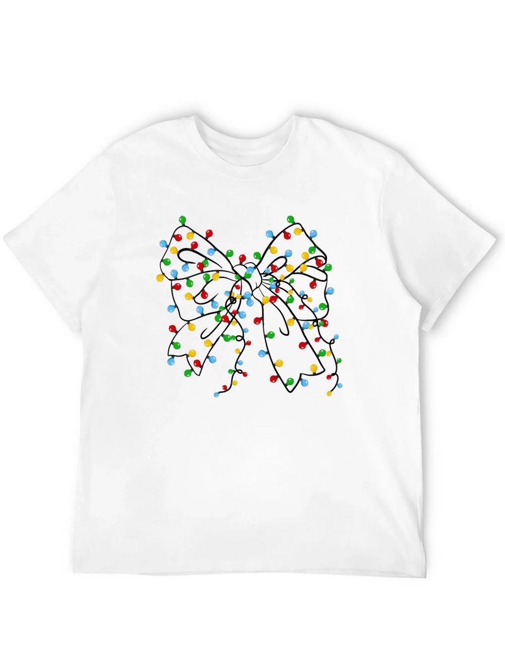 Christmas Lights Bow Black T-Shirt product image 11
